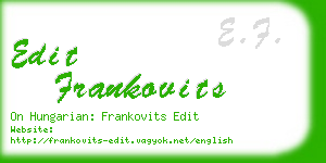 edit frankovits business card